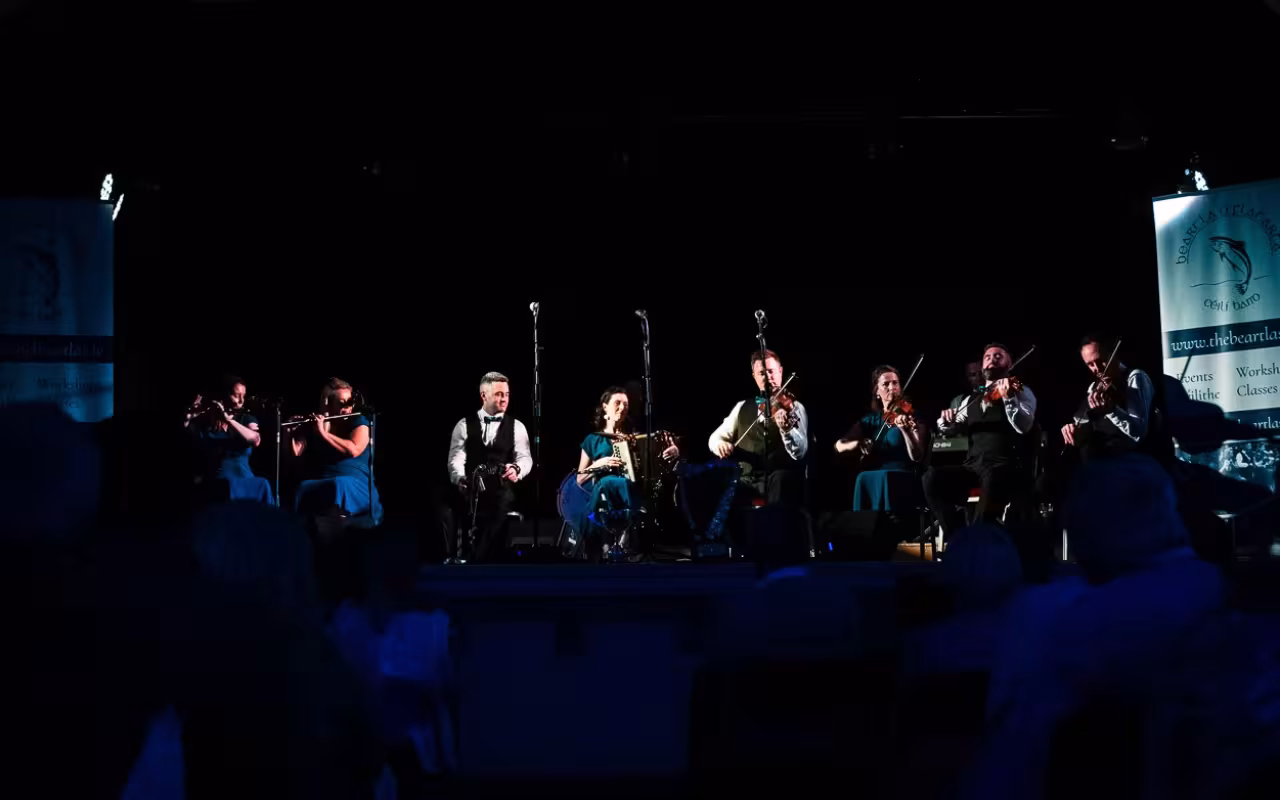 The Beartlas performing on stage.